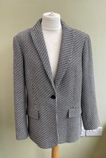 Next Black White Blazer Jacket Size 18 BNWT RRP £70 Single Breasted Geometric