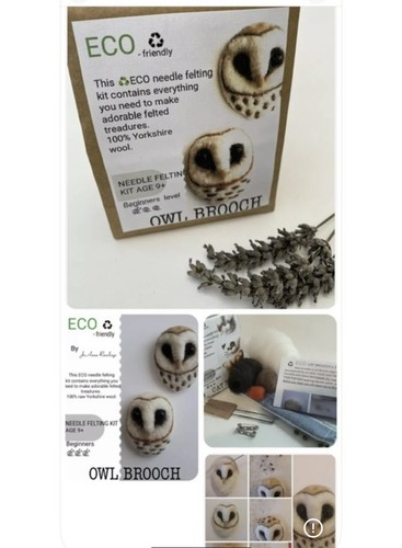 Eco needle felting owl kit - eco,