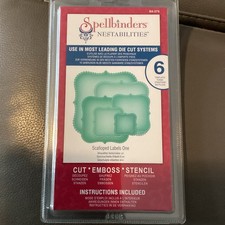 Spellbinders NESTABILITIES Scalloped Labels One 6 Dies Cut Emboss S4-375 BNIP