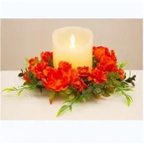 Russet peony candle ring - peony,