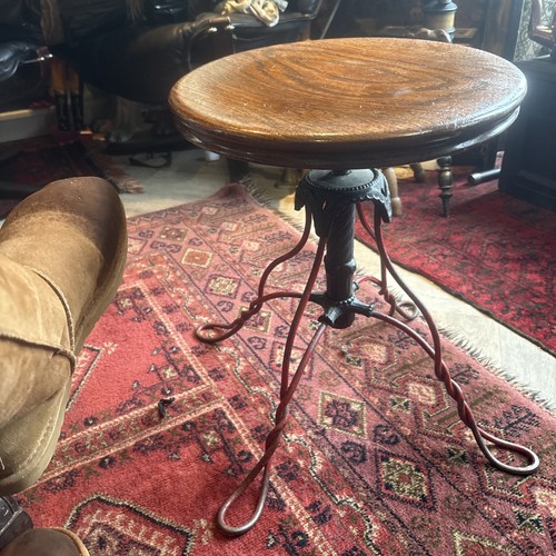 Antique piano stool twisted - piano,
