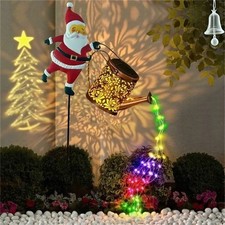 Solar Watering Can Lights Outdoor,Christmas Santa Waterproof Metal Garden  UK