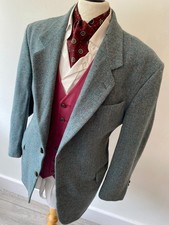 HARRIS TWEED mens THE SCOTCH HOUSE GREEN HERRINGBONE SPORTS JACKET BLAZER 44"