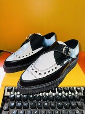 Creepers Underground Black Leather Single Sole Shoe size UK 3 Brand New)
