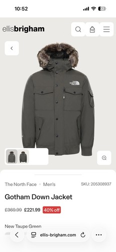 North face men gotham down - north, men’s