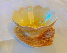 Vintage Royal Winton Grimwades Yellow And Orange Lustre Lotus Bowl C1930