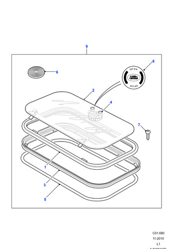 Land rover sunroof handle - land,