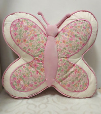 Sheridan Butterfly Cushion. Cream Pink Floral Butterfly Cushion