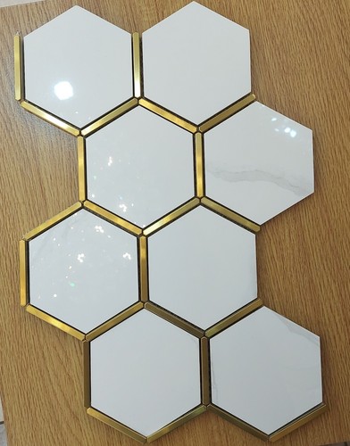 Hexagonal gold white - hexagonal,
