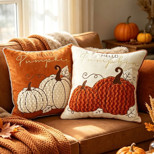 Autumn pumpkin embroidery - pumpkin,