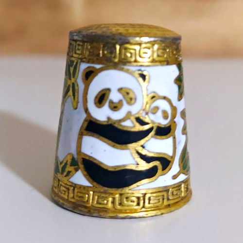 Cloisonné sewing thimble - sewing,
