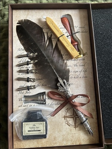Feather pen set 1502 world - feather,