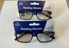 2x Reading Glasses Men's Shiny Black Frame +1.25 +1.5 +2.0 +2.5 +3.0 +3.5