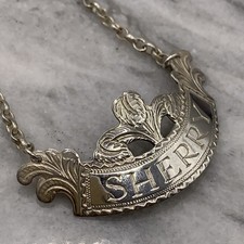 925 Sterling Silver Vintage Sherry Decanter Label Sheffield 1981