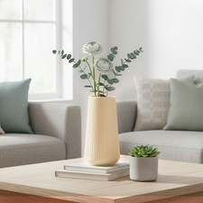 Striped ceramic vase - striped,