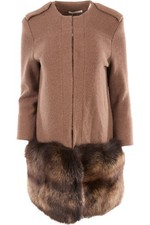 BP STUDIO BROWN FOX FUR COAT