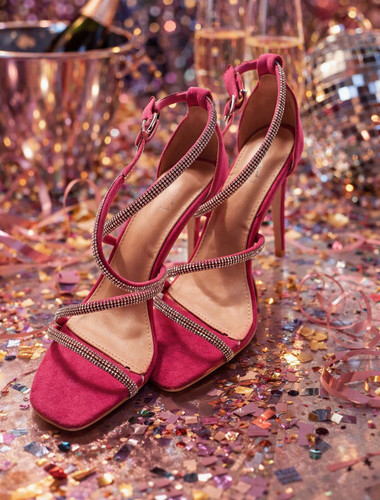 New fuchsia pink - new, diamanté