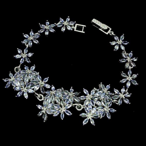 Silver bracelet blue tanzanite - bracelet,