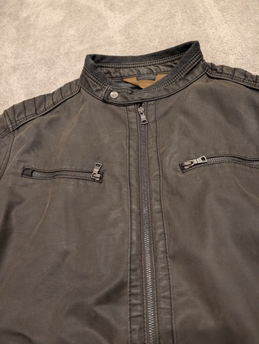 Men faux leather biker - faux,