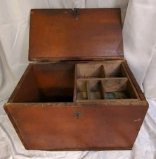 Antique Wood Carpenters Trunk