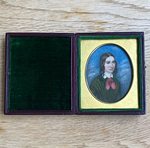 Framed miniature oval portrait - framed,