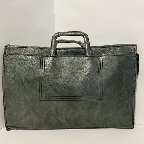 Vintage gray leather briefcase - vintage,
