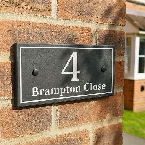 White number house sign deep - sign,