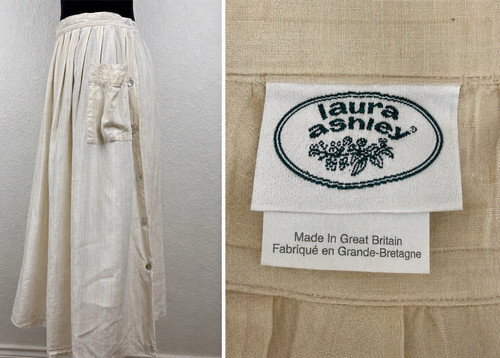 Vtg laura ashley linen prairie - laura,