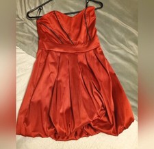 Red Strapless Party Dress Y2K