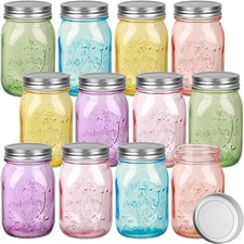 12 Pcs 16 oz Colored Mason
