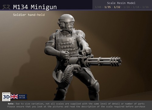 Modern soldier with m134 - soldier,