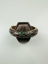 Ruby Sapphire Bracelet bangle  And Emerald With Diamonds , Hallmarked, Handmade