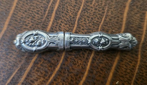 Sterling silver ornate needle - ornate,