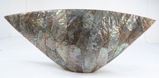 Large Boat-Shaped Mother of Pearl Decorative Bowl by D Design,Belgium