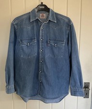 Levis Shirt Mens Blue Vintage