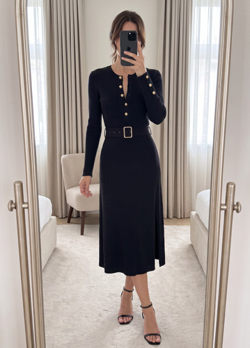 Reiss willow black - black, ribbed