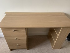 Home Malibu 3 Drawer Office Desk - Oak Effect