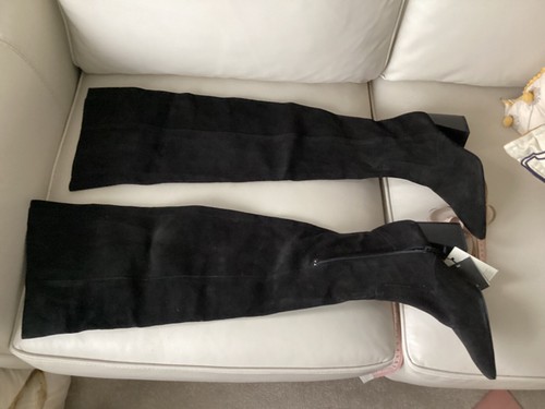 Zara black genuine suede over - suede,