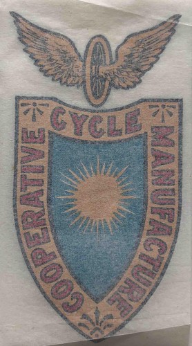 Shield with winged wheel - winged,