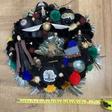 hand made christmas wreath large - harry potter - figures,pom poms,baubles