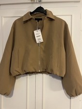 Zara Puff Sleeve Bomber Jacket
