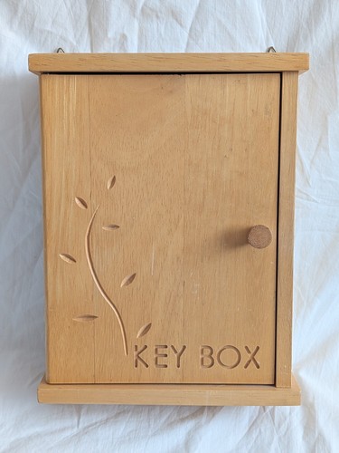 Wooden key box with - key,