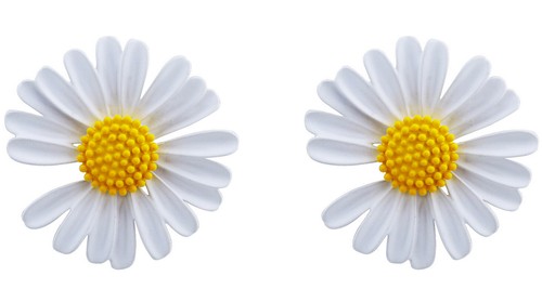White and yellow enamel daisy
