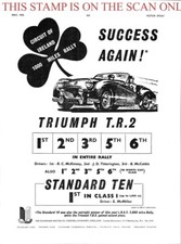 Triumph 'TR.2' Sports Car Ireland Rally ADVERT : Original 1955 Print Ad 704/35