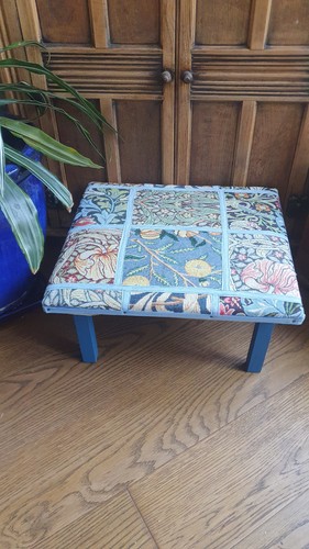 Wooden footstool upholstered - wooden,