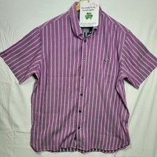 Blue Harbour Button-Up Shirt Men Size M Purple Short Sleeve Collared Top