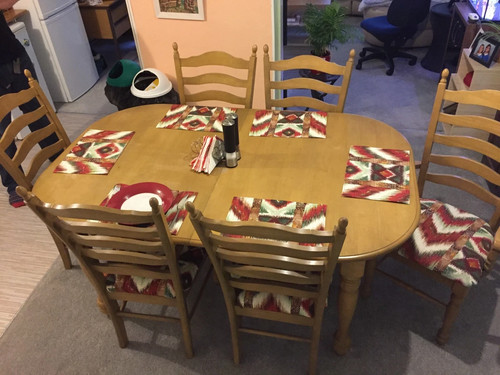 Oak dining table - oak, 6