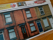 Terraced houses flat prints - houses,