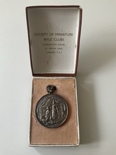 Antique 1936 Society Of Miniature Rifle Clubs Silver Medal