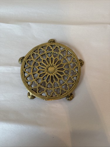 Antique brass trivet - trivet, with